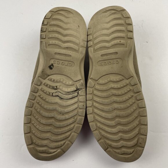 Crocs Santa Cruz Canvas Shoes Mens Size 12 Casual Slip On Loafer Tan Comfort - Picture 6 of 9